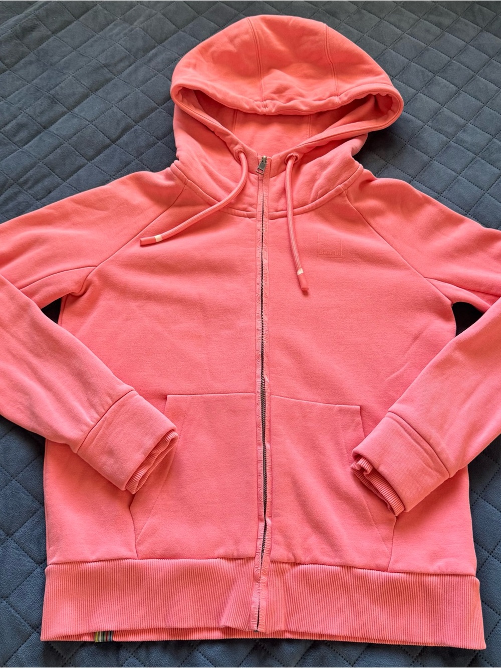 Bench Women Pink Full Zip Hoodie Fleece Lined Hooded Sweatshirt Size L